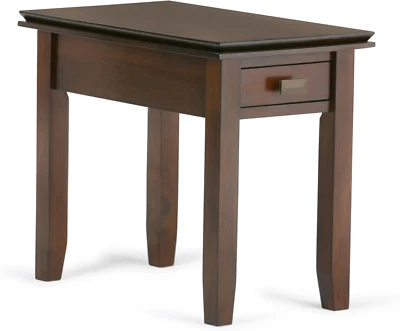 Artisan SOLID WOOD 14 Inch Wide Rectangle Transitional Narrow End Side Table in - Image 1 of 4