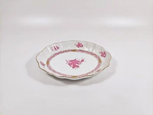 HEREND RASPBERRY CHINESE BOUQUET SAUCE BOWL (212) HANDPAINTED PORCELAIN ! (J368) - Picture 1 of 10