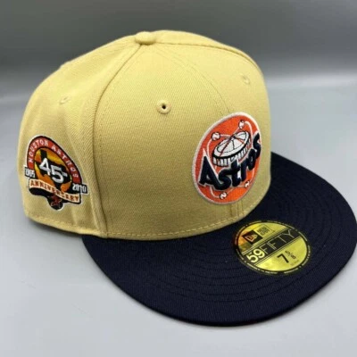 Gorra ajustada de los Astros de Houston para hombre 7 5/8 beige negra 59Fifty New Era MLB Foto 1 de 4