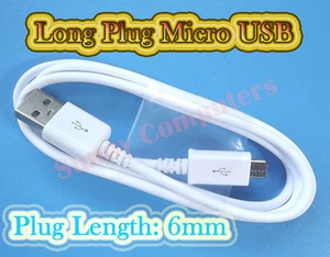Long Plug Micro USB Cable Data Charge Cord For Xiaomi Mi 1S 2S 2A 3 4 4i Pad 7.9 - Picture 1 of 5