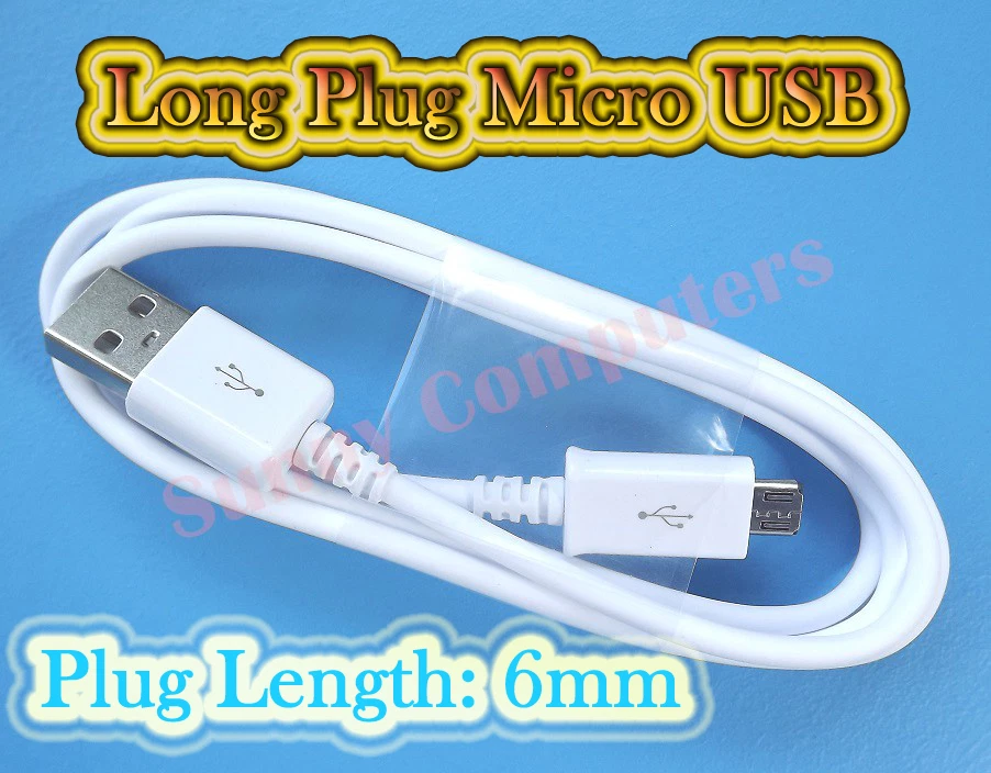 Long Plug Micro USB Cable Data Charge Cord For Xiaomi Mi 1S 2S 2A 3 4 4i Pad 7.9 - Image 1 of 1