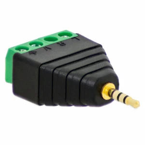 Conector jack adaptador de 2,5 mm > Bloque de terminales 4 pines tornillo abrazaderas chapado en oro - Imagen 1 de 10