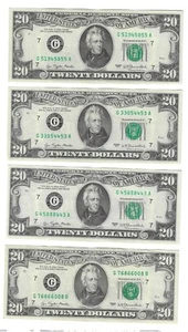 $20 Chicago Series 1977 G-A, G-B, G-C and G-D Block - your choice LOT M-3 - Picture 1 of 6