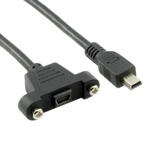 Mini USB 5Pin Male to Female Extension Adapter Cable Panel Mount Type 5Pin Cable - Picture 1 of 7