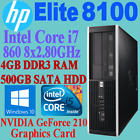 Hp Elite 8100 Sff Intel Core I7-860 2.8ghz 4gb 500gb Win-10+nvidia Graphics Card