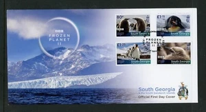 South Georgia 2023 Penguins BBC Frozen Planet II 4v + S/S Set of 2 FDC Birds - Picture 1 of 2