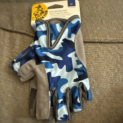Guantes ROCK FISH™ Fish Baiter Pro™ medianos sin dedos azul camuflaje #FP2000BM Foto 1 de 3