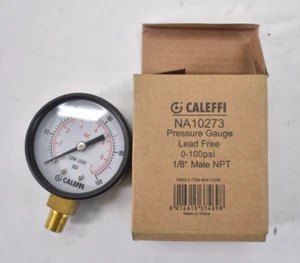 Caleffi Pressure Gauge NA10273 Lead Free 0-100 PSI 1/8" Male NPT Tool Chrome - Picture 1 of 5