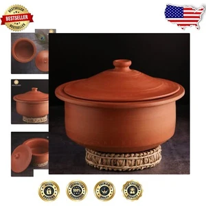 Traditional 5.5L Earthenware Kadai with Mirror Shine - Safe for All Heat Sources - Picture 1 of 11
