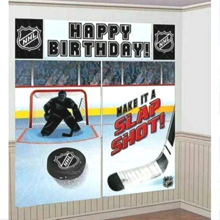 Póster de decoración de pared de fiesta de cumpleaños de la NHL Hockey Scene Setters Foto 1 de 3