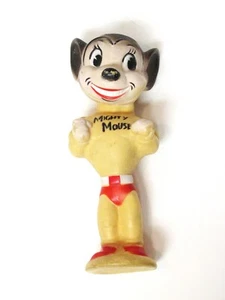 VINTAGE MIGHTY MOUSE PLASTIC SQUEAKY TOY 1960'S GOOD CONDITION ERA MISSING CAPE - Picture 1 of 12