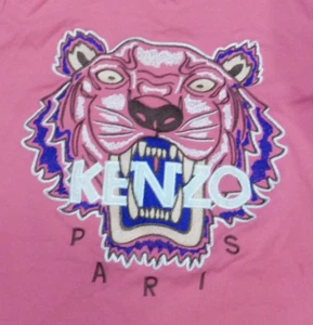 Kenzo Paris Kids T-shirt Large Pink Embroidered Tiger - Picture 1 of 4