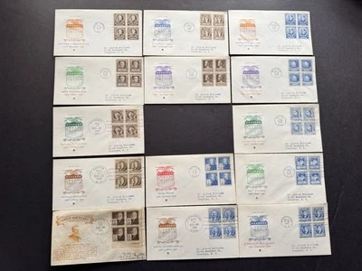 US 1940 FDC (FA11) +Famous Americans #859-93 BLK4 +Set of 35 FDCs +Cachet +Rare - Image 1 of 3