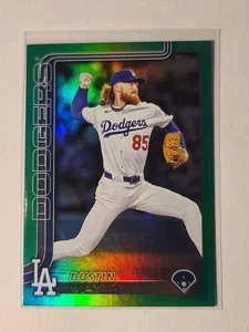 2025 Topps Update Dustin May #US70 Green Foil Parallel 20/99 Los Angeles Dodgers - Picture 1 of 2