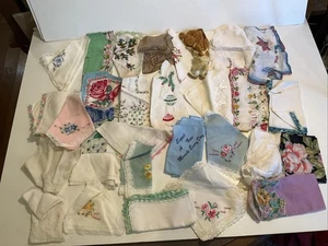 Lote de pañuelos vintage para mujer varios materiales bordado floral - Imagen 1 de 10