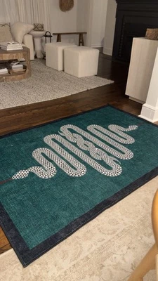 Jonathan Adler Ruggable Washable Modern Area Rug Teal, 4x6 - Image 1 of 4