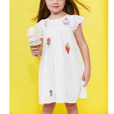 NWT! Lola + The Boys All About the Beaded Ice Cream Ruffle White Dress Size 10Y - Image 1 of 4