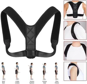 Posture Corrector Shoulder Support Belt Bad Back Brace Lumbar for Men & Women UK - Picture 1 of 13