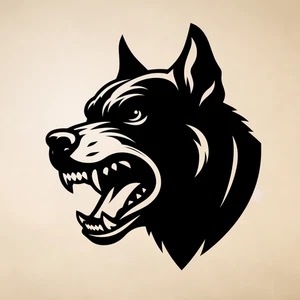 Vinyl-Aufkleber Aggressive Guard Hund: heftiger knurrender Kopf - Auto, Laptop, Werkzeugkiste - Bild 1 von 18