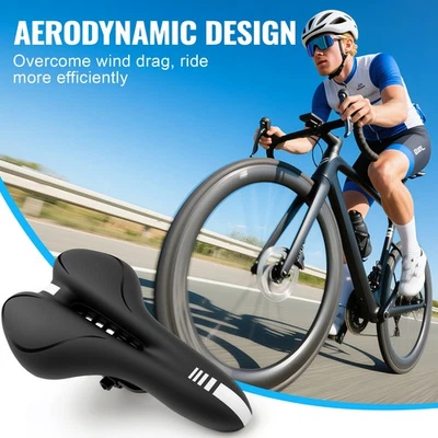 Cómodo asiento de bicicleta de gel, sillín de gel para bicicleta de montaña transpirable MTB sillín amortiguador A Foto 1 de 4