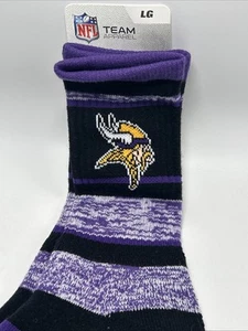 New NFL Team Apparel Minnesota Vikings Socks Size Large NWT - Picture 1 of 12