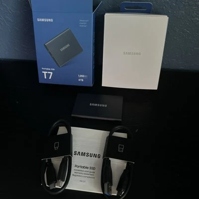 OPEN BOX - 4TB Samsung T7 Portable SSD (Titan Gray), 1050MB/S  - Image 1 of 4