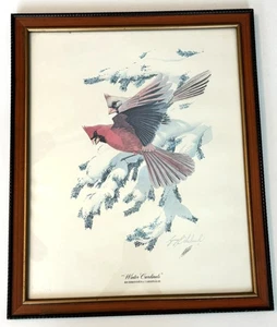 Vintage Guy Coheleach, Winter Cardinals, Lithographie ~ gerahmt ~ mit Bleistift signiert - Bild 1 von 6