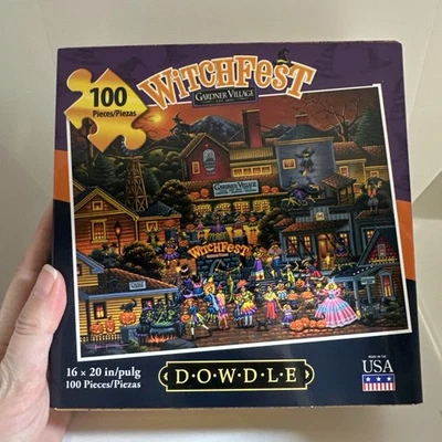 Witchfest Gardner Village 100 Piece Dowdle Folk Art Jigsaw Puzzle New! - Image 1 of 4