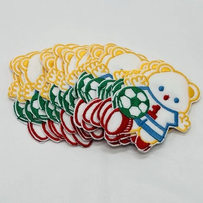 Embroidered Patch Lot of 24 Bear Playing Soccer with Number 1 - Image 1 of 4