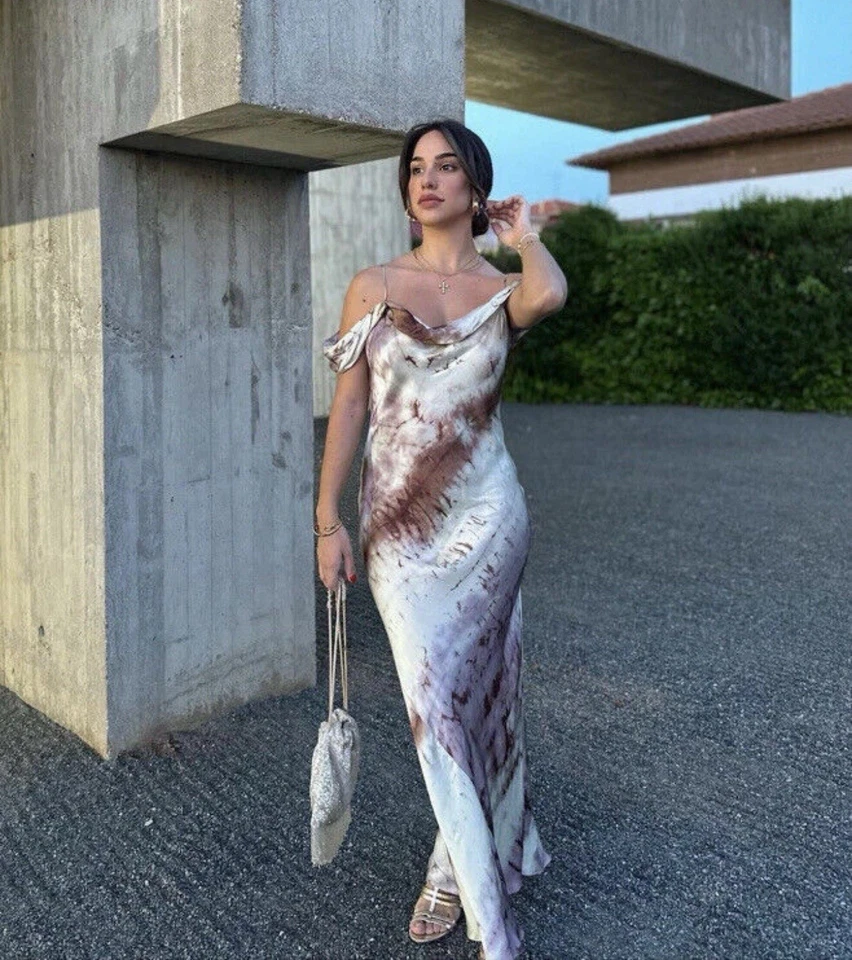 Zara Printed Midi Dress - Limited Edition Pink Size M 3259/167