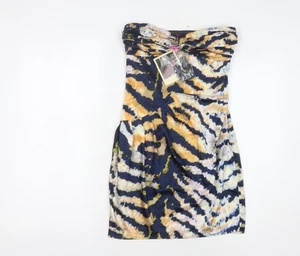 Lipsy Women's Multicoloured Bodycon Dress Size 8 - Picture 1 of 12