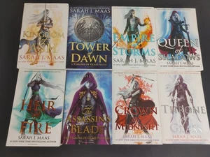 Throne of Glass UK Paperback PB Set Sarah J Maas Complete 1-8 OOP Books TOG - Imagen 1 de 10