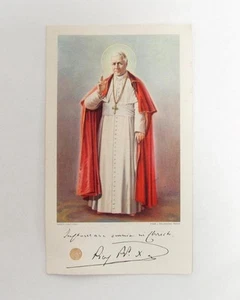Vintage Second Class Prayer Card Pope Saint Pius X Relic Vestment - Picture 1 of 8