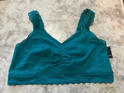 Torrid Bralite Unlined 4-Way Stretch Lace Bralette Teal Plus Size 2X 18/20 New! - Image 1 of 4
