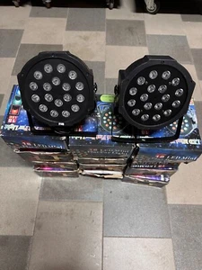 FARO PAR RGB 18 LED ALTA LUMINOSITA DMX512 STROBO WASH PROGRAMMABILE DISCO - Zdjęcie 1 z 7