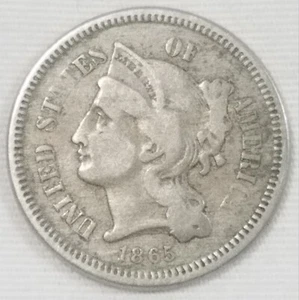1865-P III Cent Nickel - Bild 1 von 2