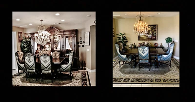 Luxury Vintage 8 Pc Custom Made Parkay Dining Room Set With Buffet Serving Table - Image 1 of 4