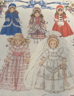 Simplicity 8766 18" Doll Pattern Scarlett Victorian dress Fits American Girl Vtg - Image 1 of 4