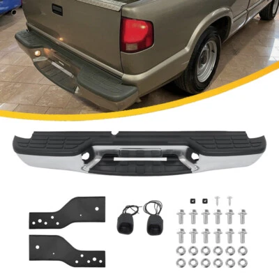 Parachoques trasero acero cromado para Chevy S10 GMC Sonoma Fleetside 1998-2004 sin orificio Foto 1 de 4