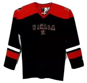 Nike Hockey Team Canada Black Hockey Jersey Black/ Red boys Size XL (20) New - Picture 1 of 5