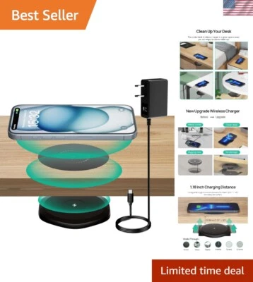 Universal Invisible Wireless Charger, Under Table Fast-Charging Station - Black - Image 1 of 4