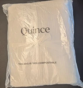Quince 100% Cotton Slub Room Darkening Curtain 48x84 White Set of 2 Panels -NEW- - Picture 1 of 7