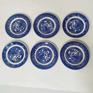 Vtg Lot SET Of 6 Royal China Blue Willow Ware Dessert Plates Blue - Picture 1 of 8