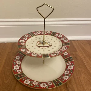 Charlton Hall by Kobe Christmas Two-Tier Tidbit Cake Server - Picture 1 of 8