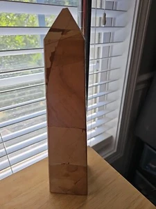 Großer 12 Zoll Höhe x 3 Zoll Onyx Obelisk polierter Stein Turmspitze schwer 5,5 Pfund - Bild 1 von 9