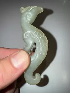 Antique tibetan jade carving / amulet of a bird / mystical creature - Picture 1 of 5