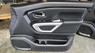 2016-2019 NISSAN TITAN XD RIGHT FRONT DOOR TRIM PANEL; BLACK; PRO-4X; CREW CAB - Image 1 of 4