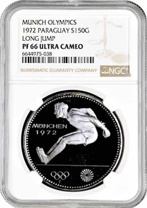 Paraguay 150 guaranies 1972, NGC PF66 CAM, "Munich Olympics - Long Jump" - Picture 1 of 2