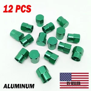 12 Premium Green Aluminum Tire/Wheel Air Stem Valve Caps for car – truck - Picture 1 of 1