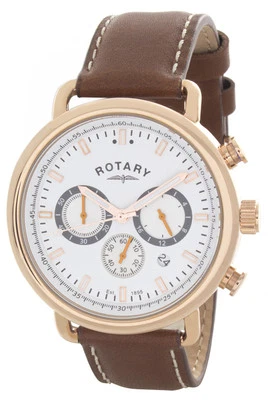 Rotary Men's White Dial Brown Leather Strap Chronograph Watch GS00481/01 - Image 1 of 2